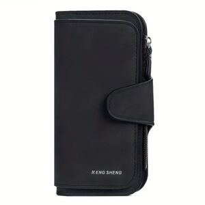 Sleek Minimalist Wallet with Secure Clutch Card Case in Black - NWT